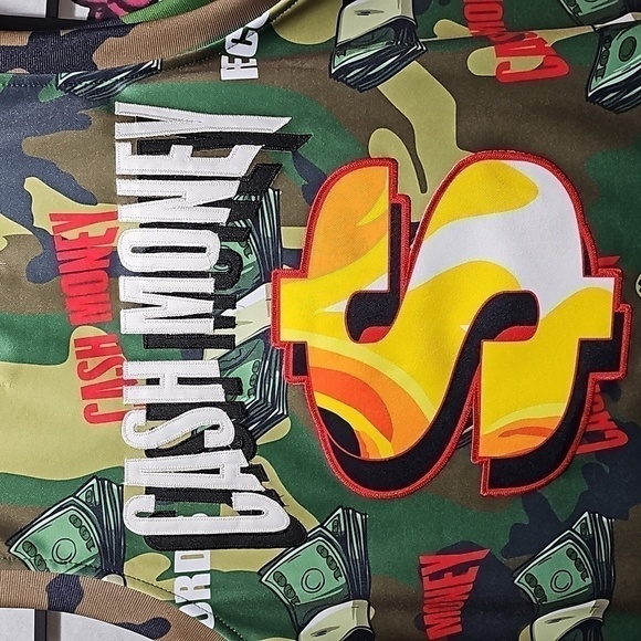 Cash‎ Money Records Camo Basketball Jersey Size Large New - Picture 7 of 8